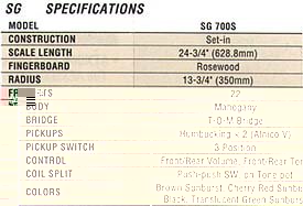 SG700S specification